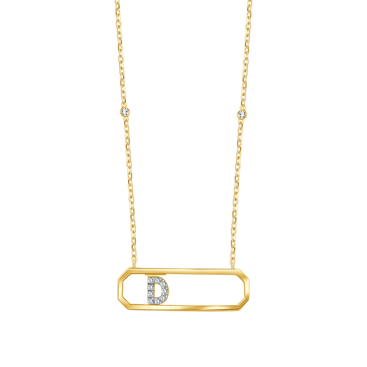 Letter D Diamond Necklace