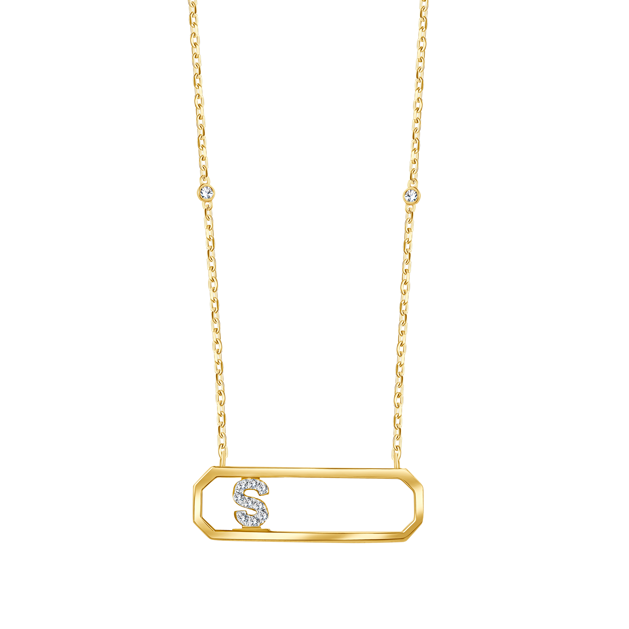 Letter S Diamond Necklace