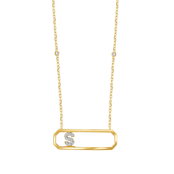 Letter S Diamond Necklace