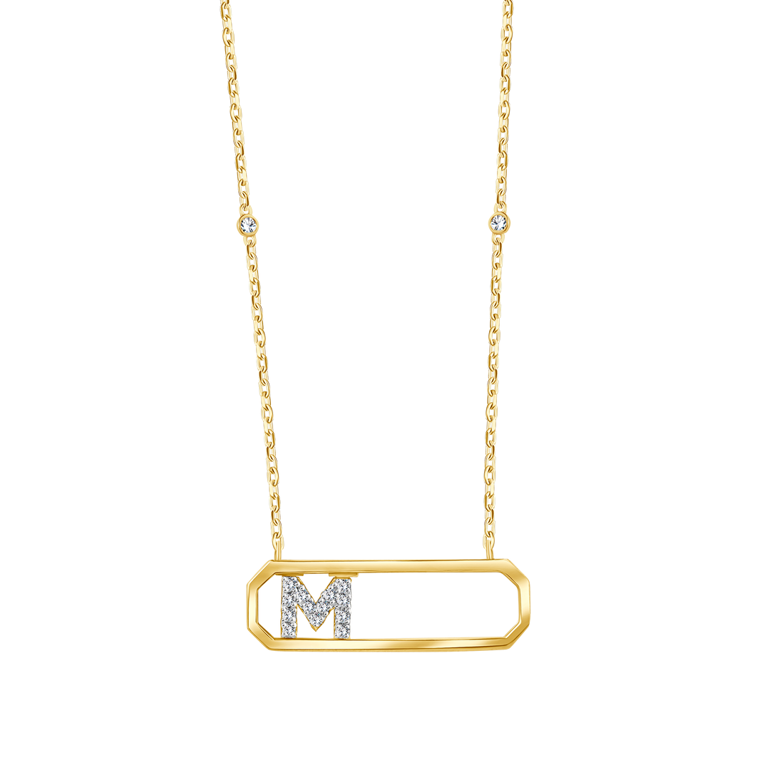 Letter M Diamond Necklace