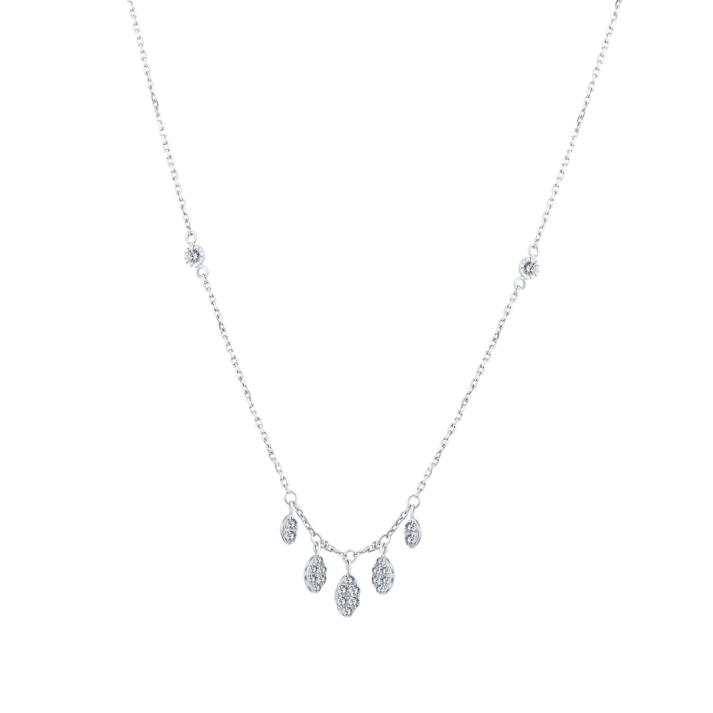 Trendy Tiny Marquise Diamond Necklace