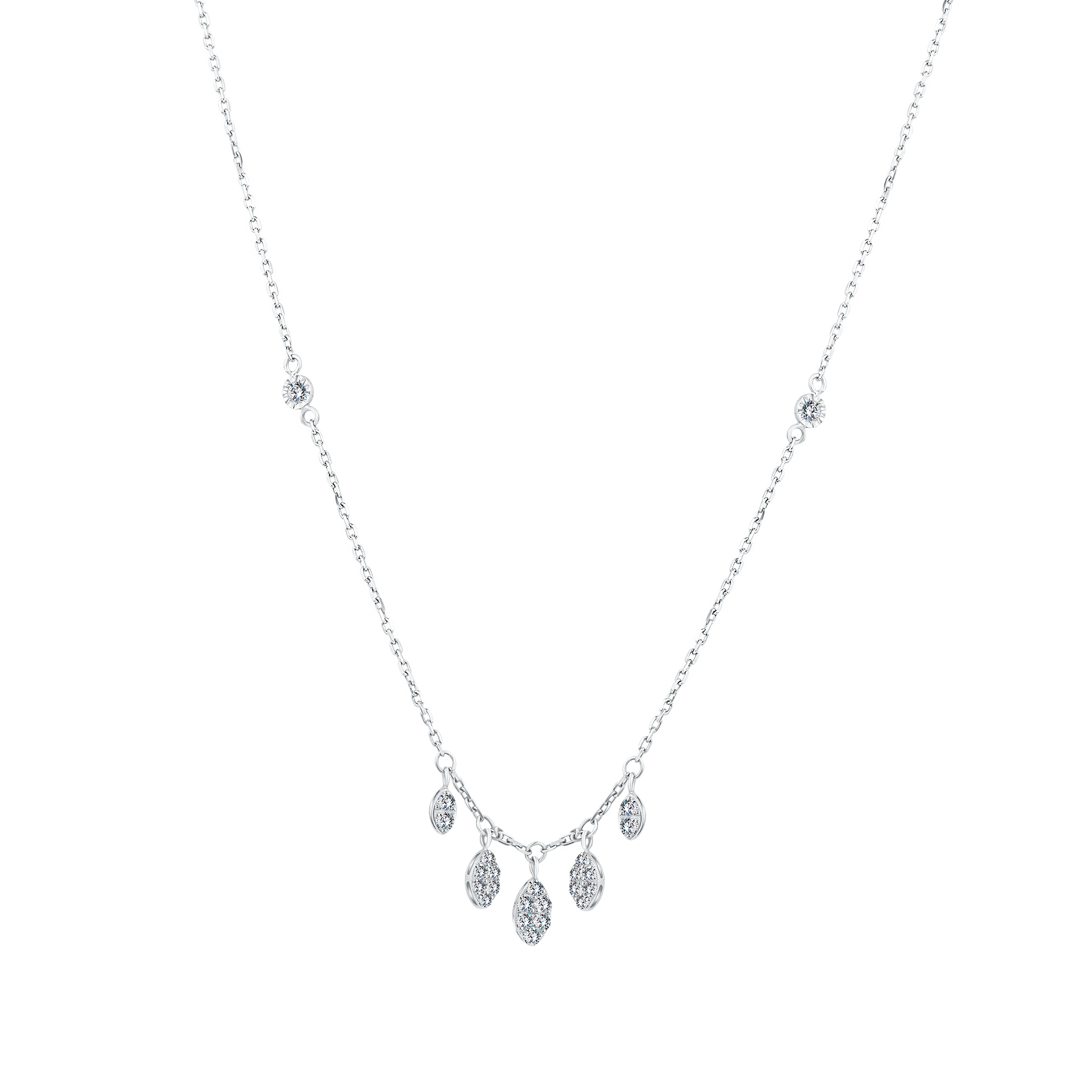 Trendy Tiny Marquise Diamond Necklace