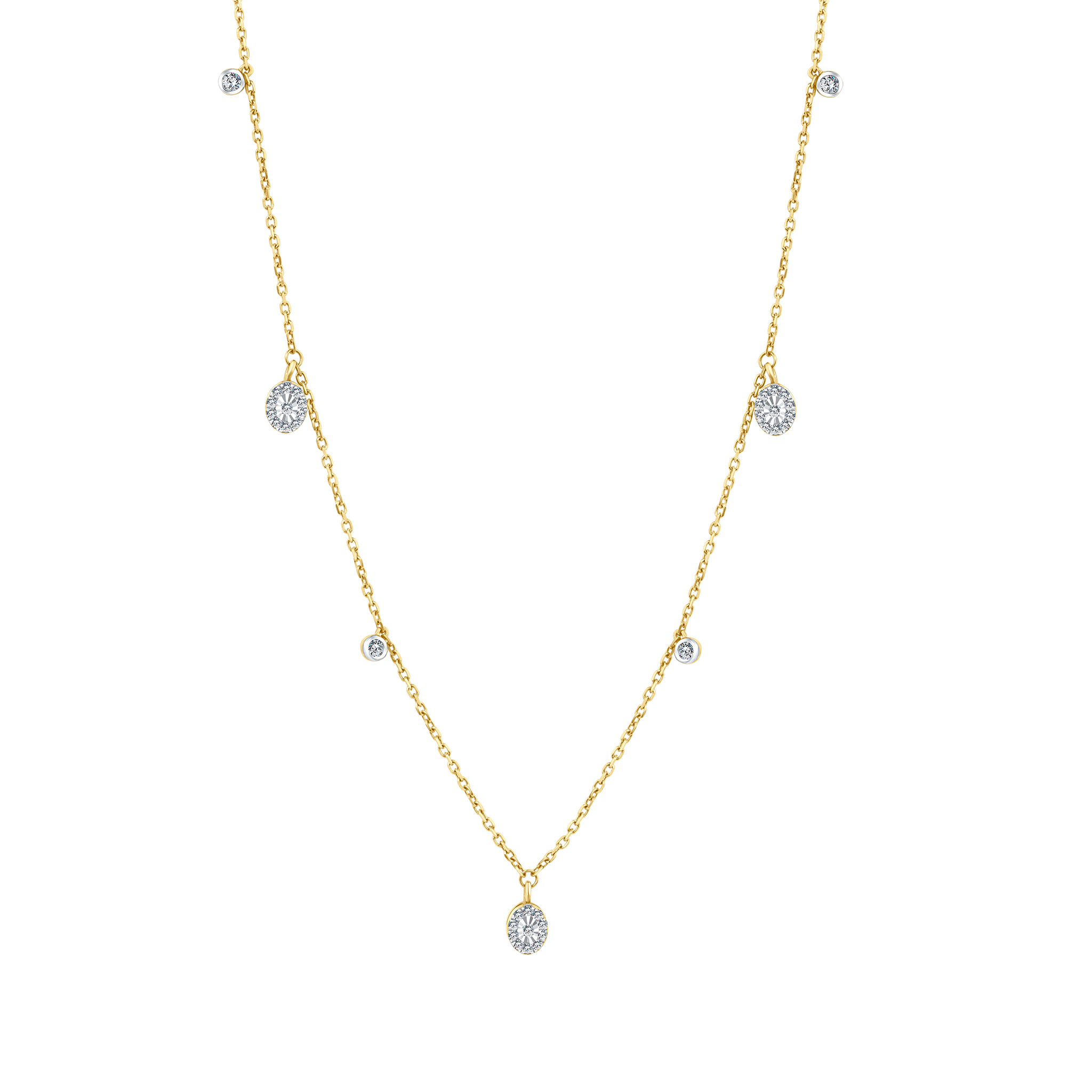 Trendy Oval Yellow Diamond Necklace
