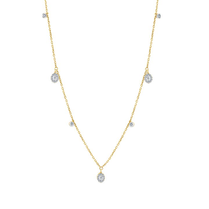 Trendy Oval Yellow Diamond Necklace