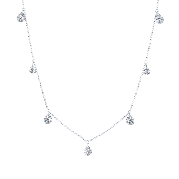 Trendy Oval Pear Diamond Necklace