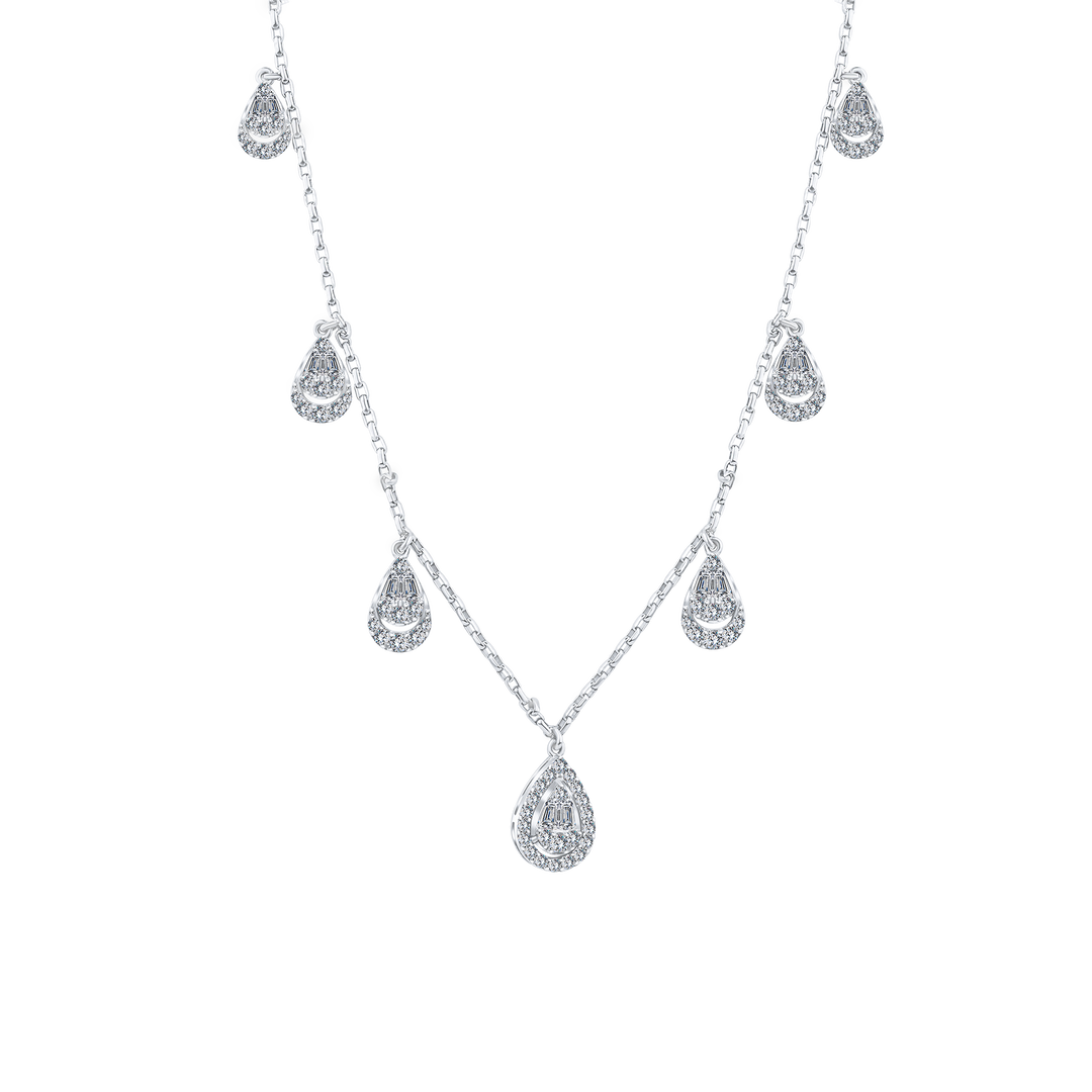 Trendy Big Oval Diamond Necklace