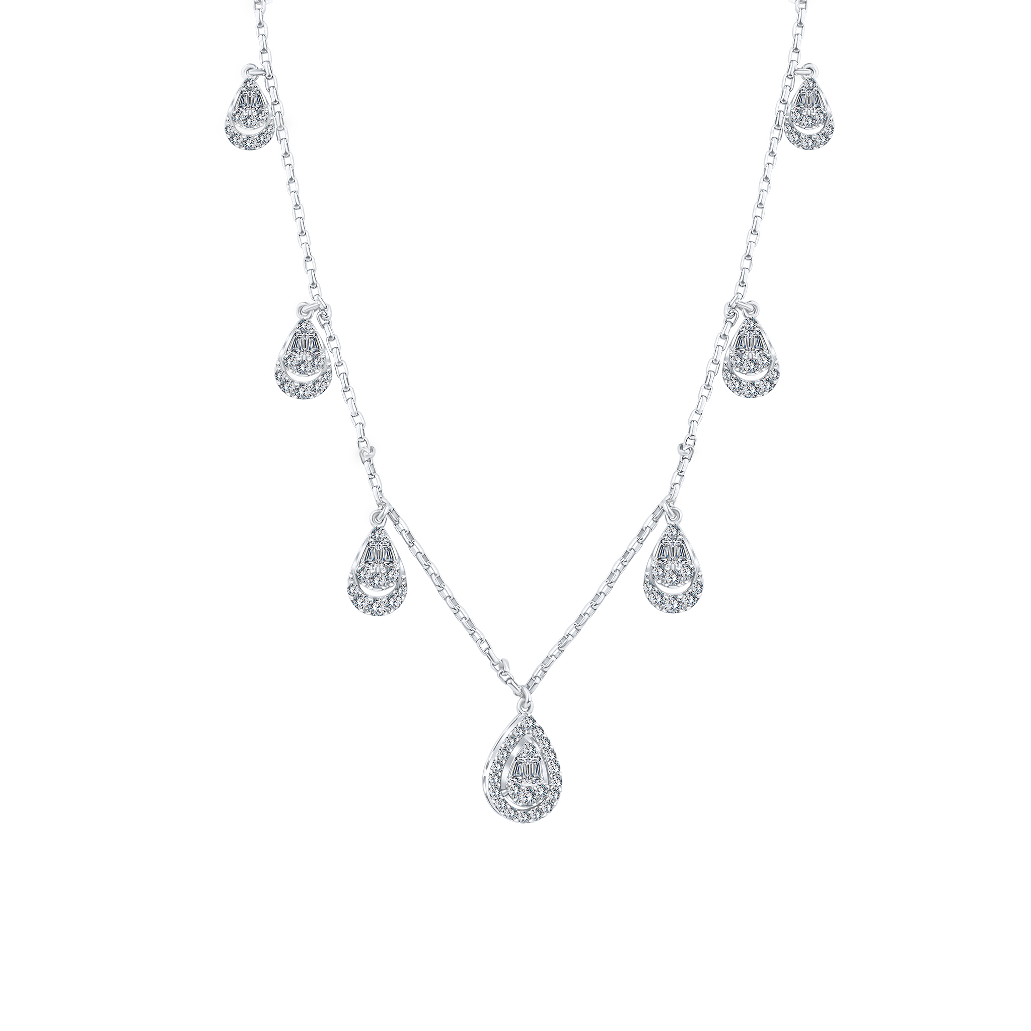 Trendy Big Oval Diamond Necklace