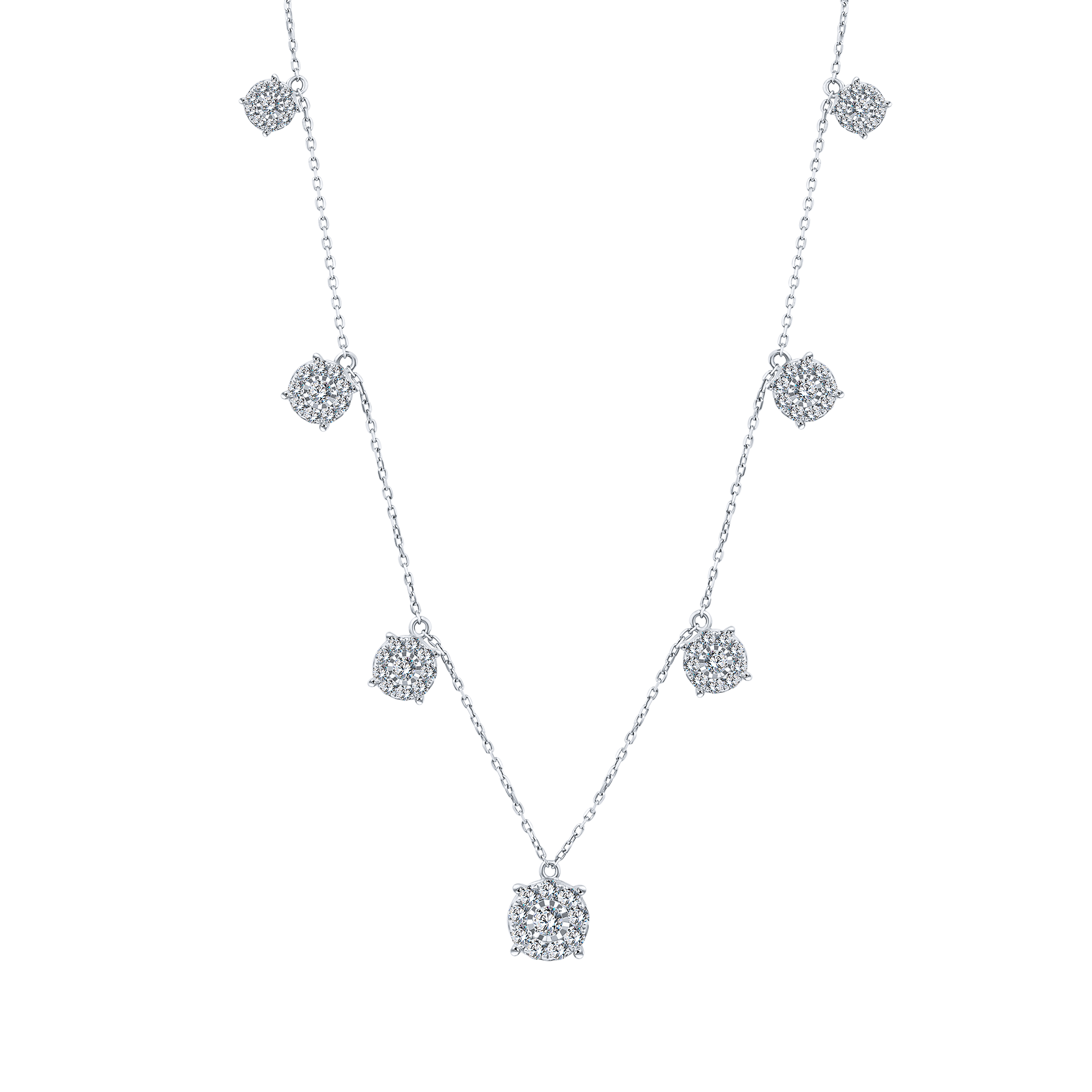 Trendy Big Circles Diamond Necklace