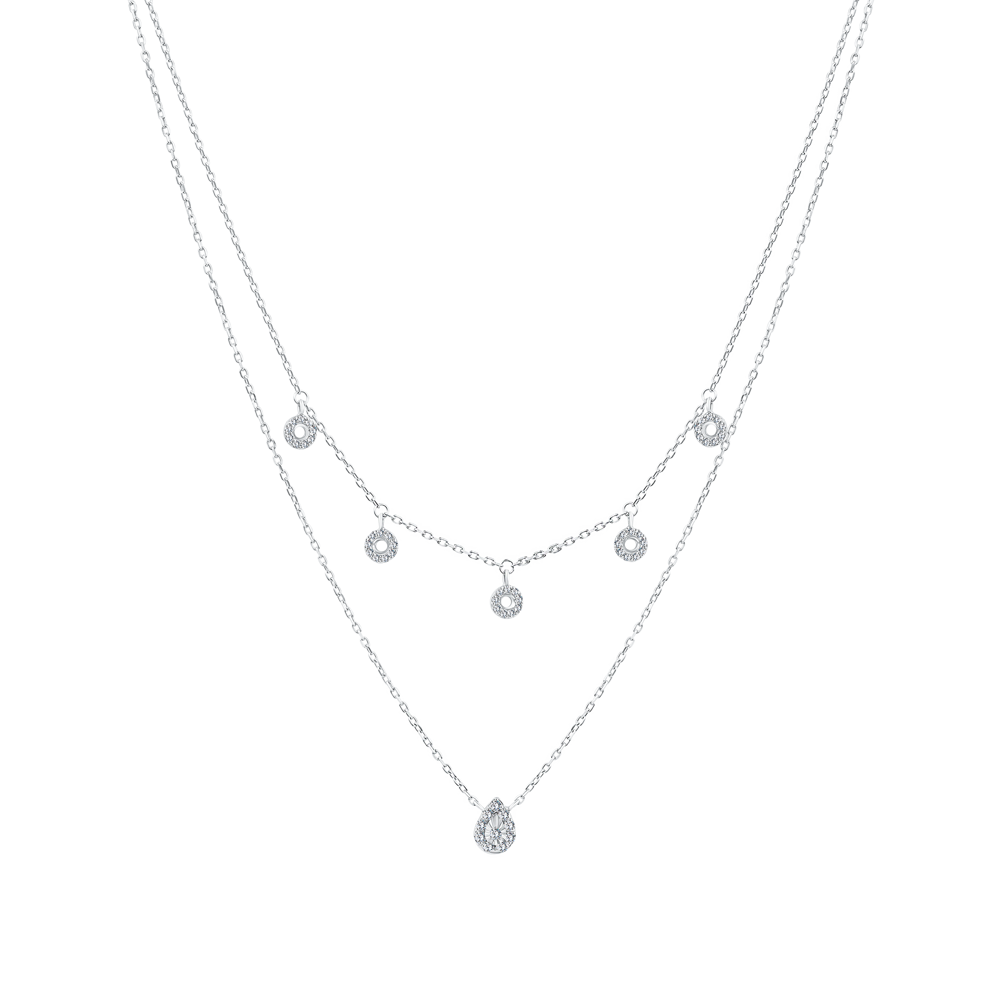 Trendy Circles Diamond Necklace