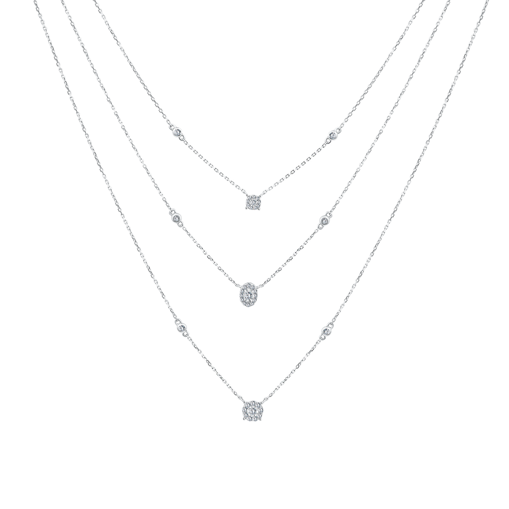 Trendy 3 Layers Diamond Necklace