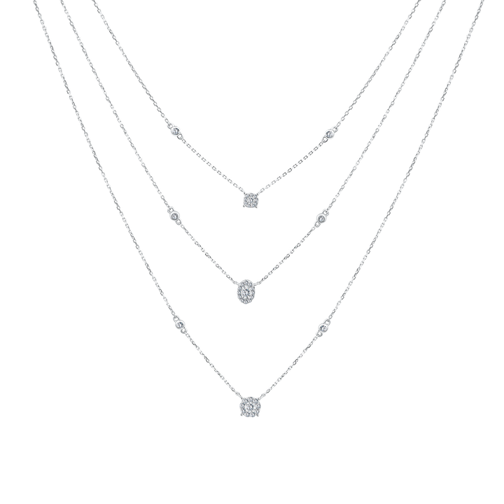 Trendy 3 Layers Diamond Necklace
