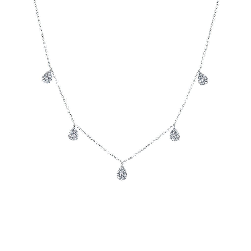 Trendy Pear Diamond Necklace