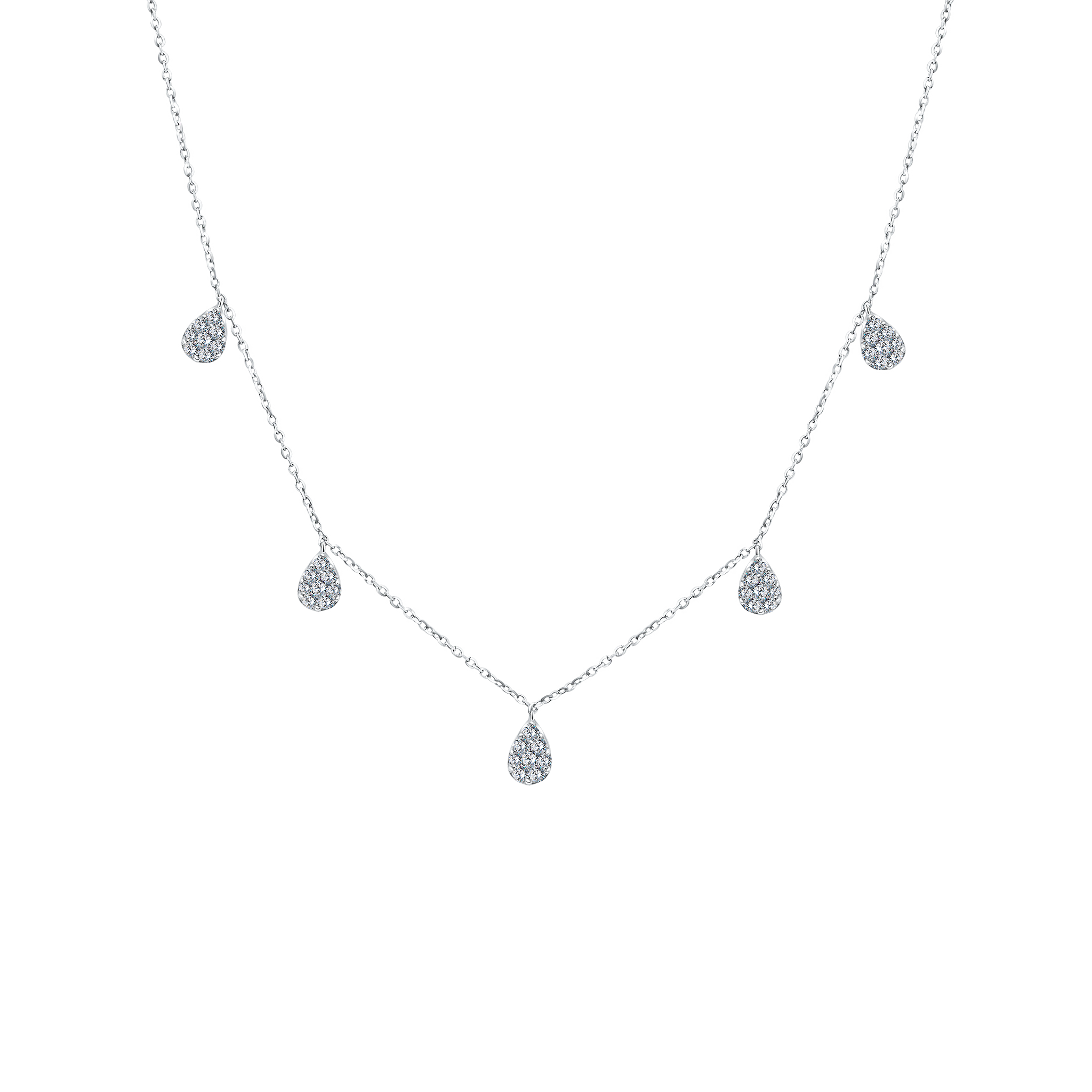 Trendy Small Pear Diamond Necklace