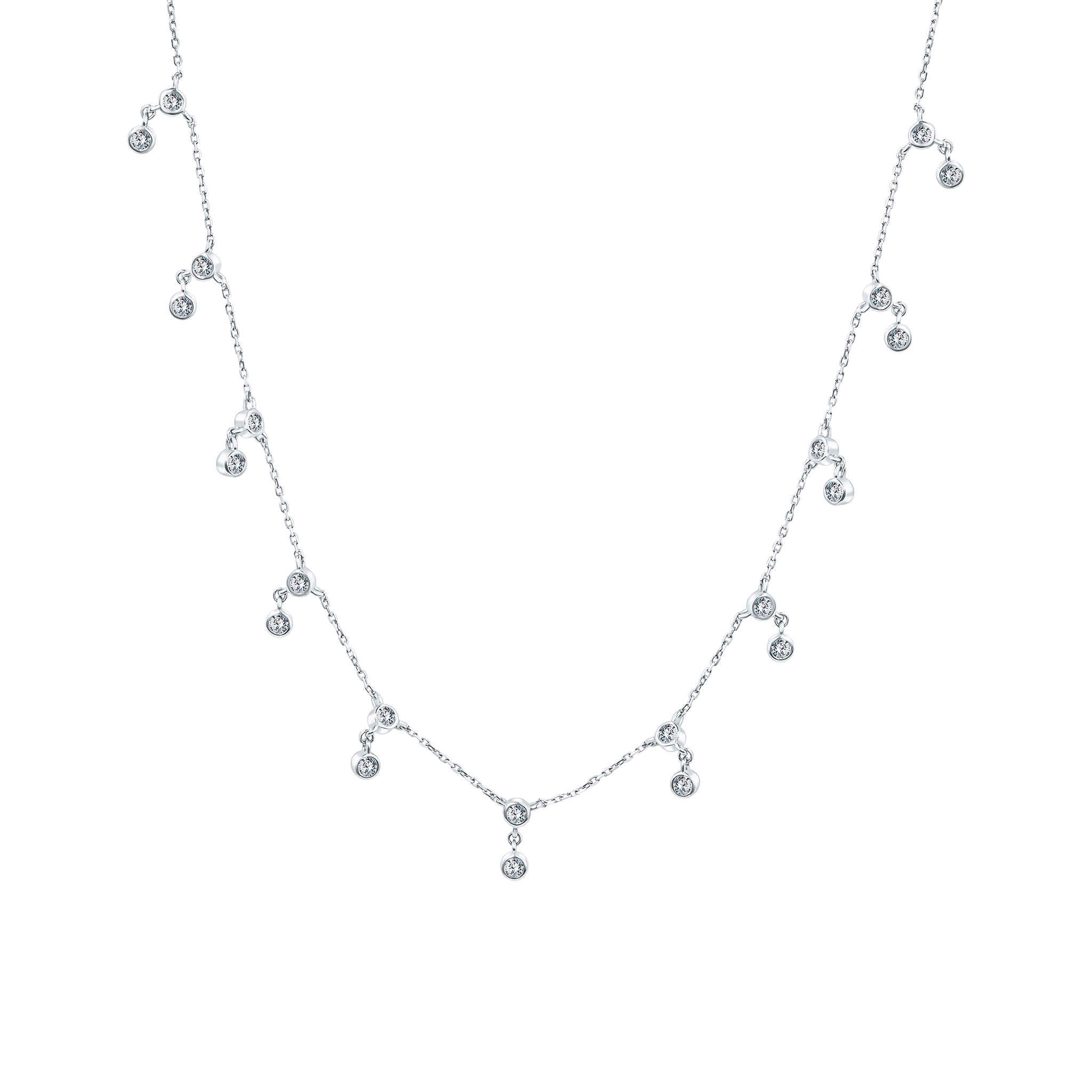 Trendy Circle Charms Diamond Necklace