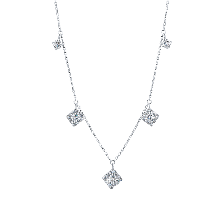 Trendy Squares Diamond Necklace