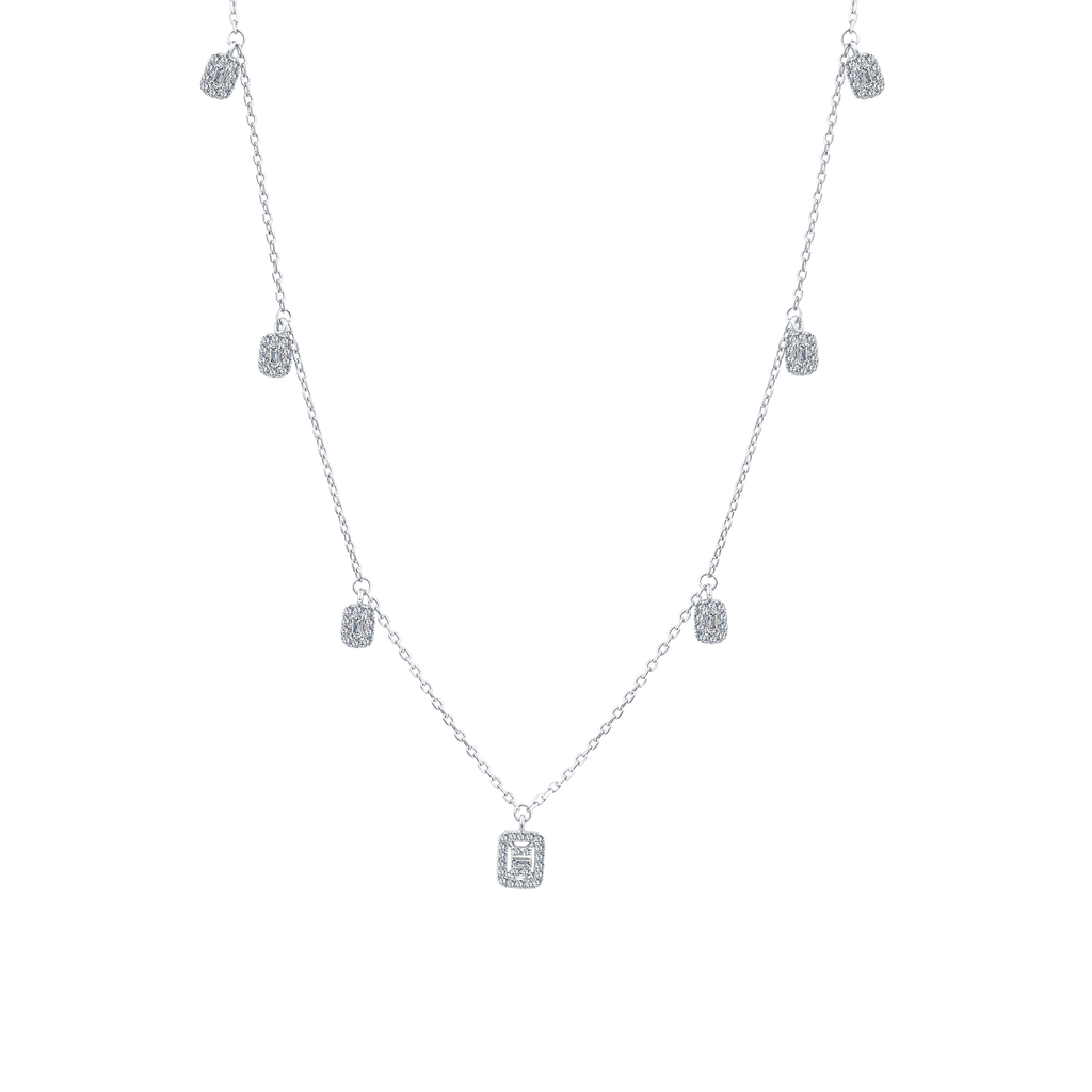 Trendy Rectangles Diamond Necklace