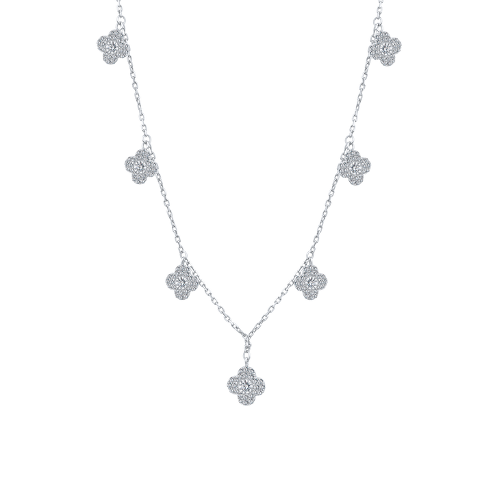 Trendy Mini Clovers Diamond Necklace