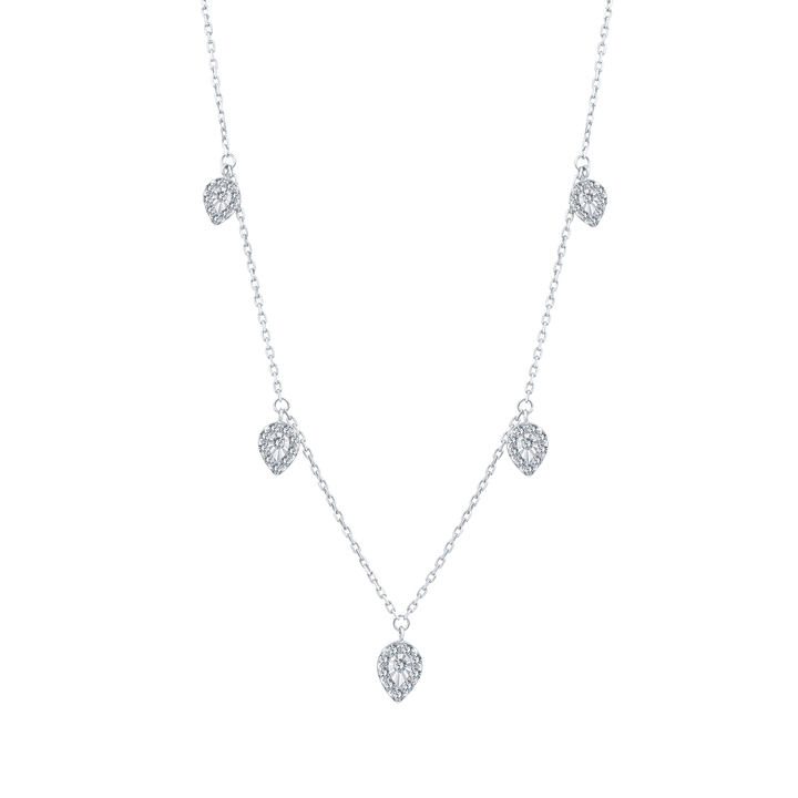 Trendy Multi Pear Diamond Necklace