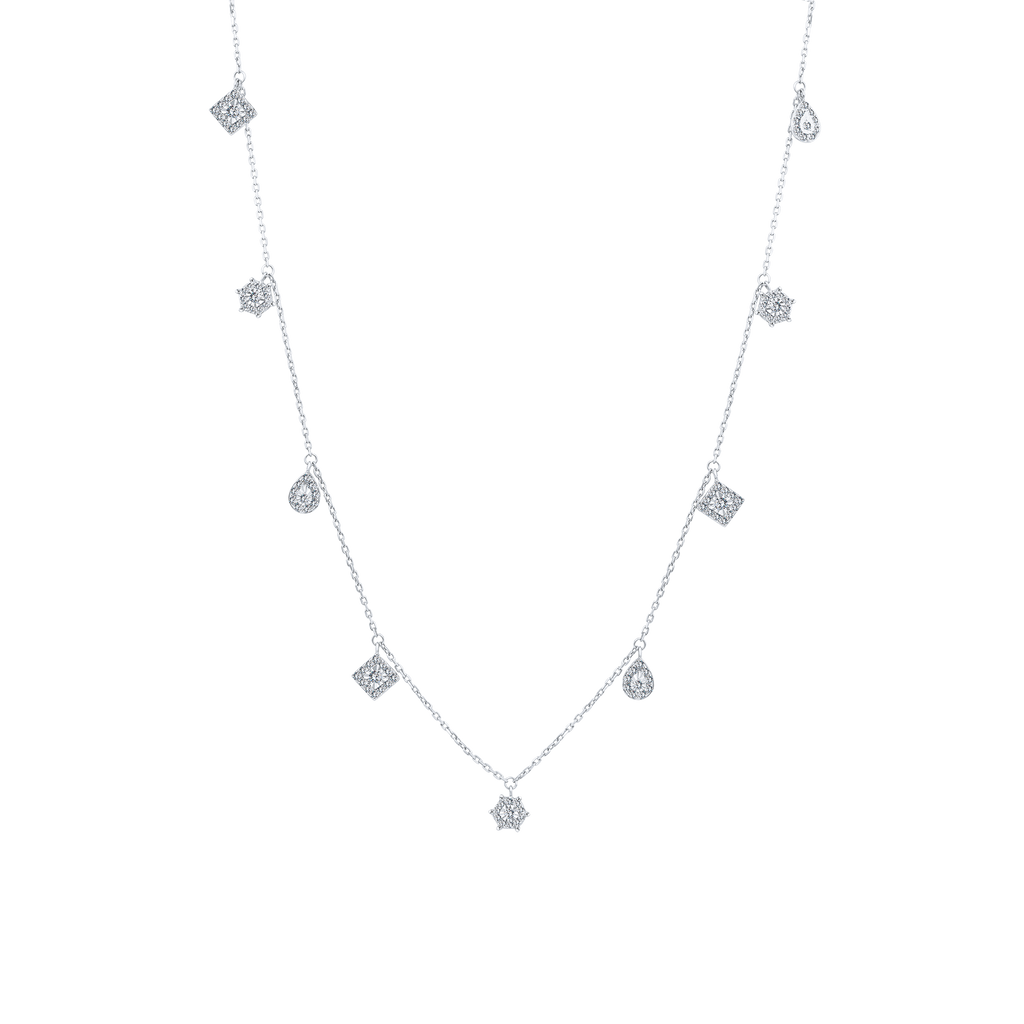 Trendy Multishaped Diamond Necklace
