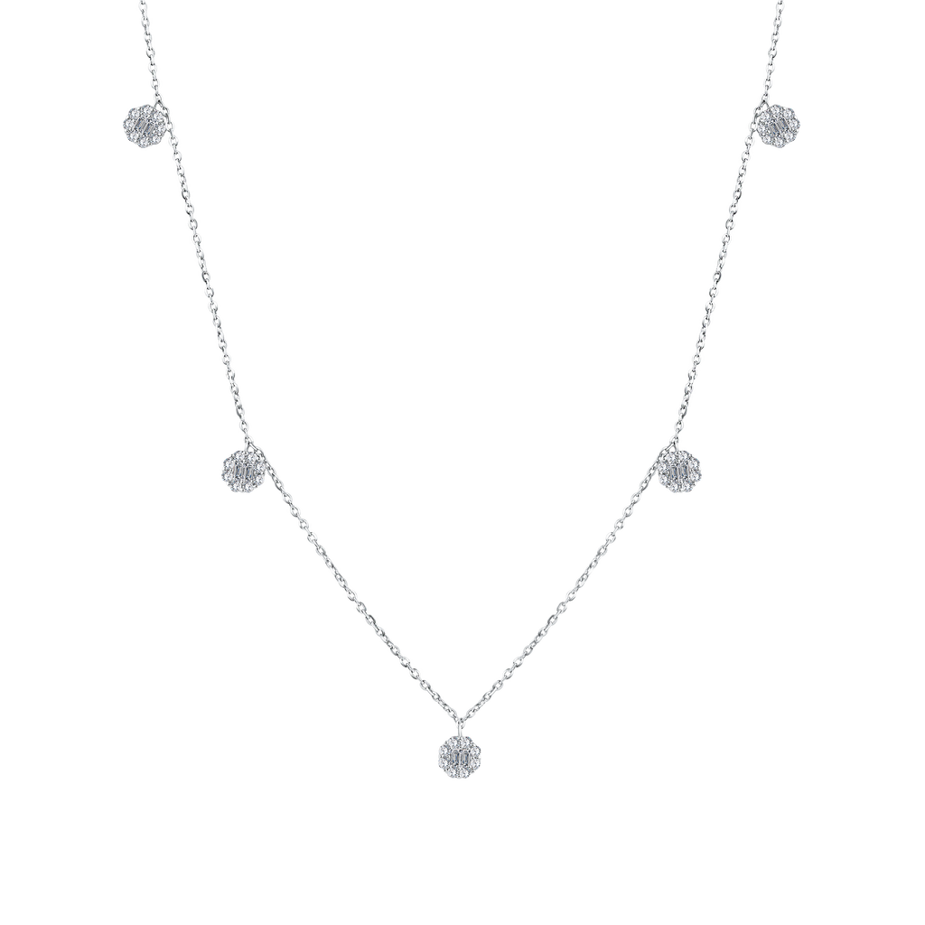 Trendy Small Circles Diamond Necklac