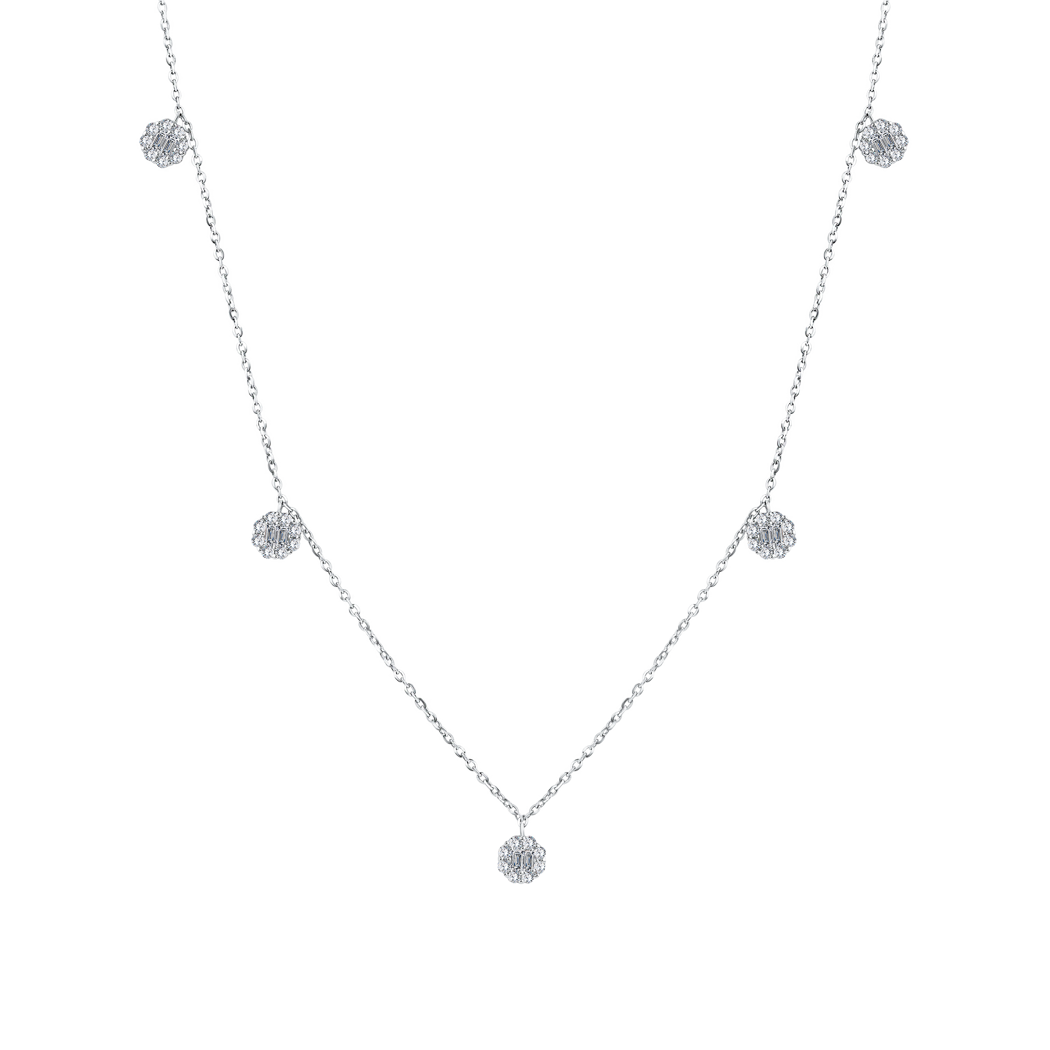 Trendy Small Circles Diamond Necklac