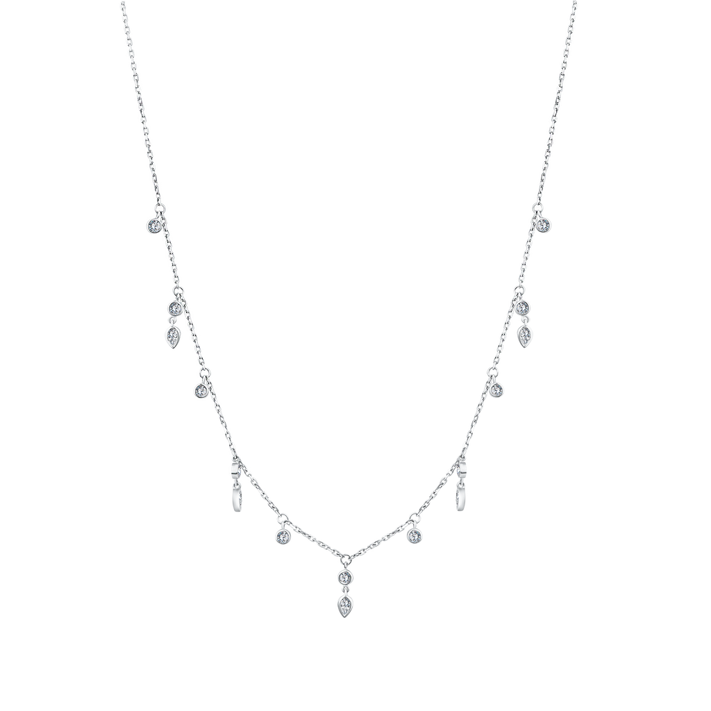 Trendy Pear Charms Diamond Necklace