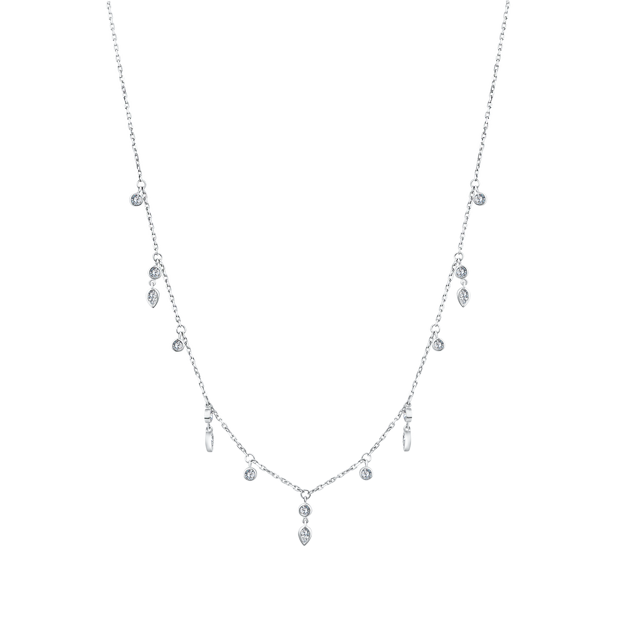 Trendy Pear Charms Diamond Necklace