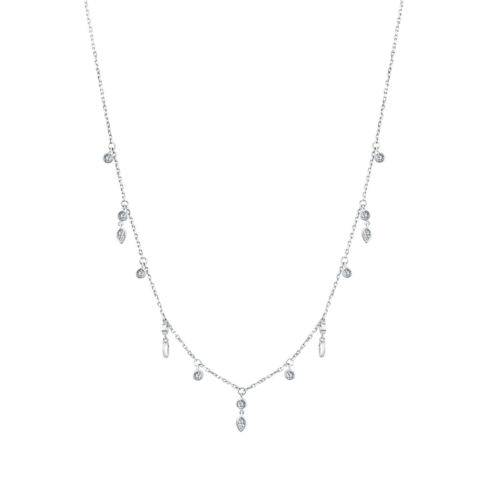 Trendy Pear Charms Diamond Necklace