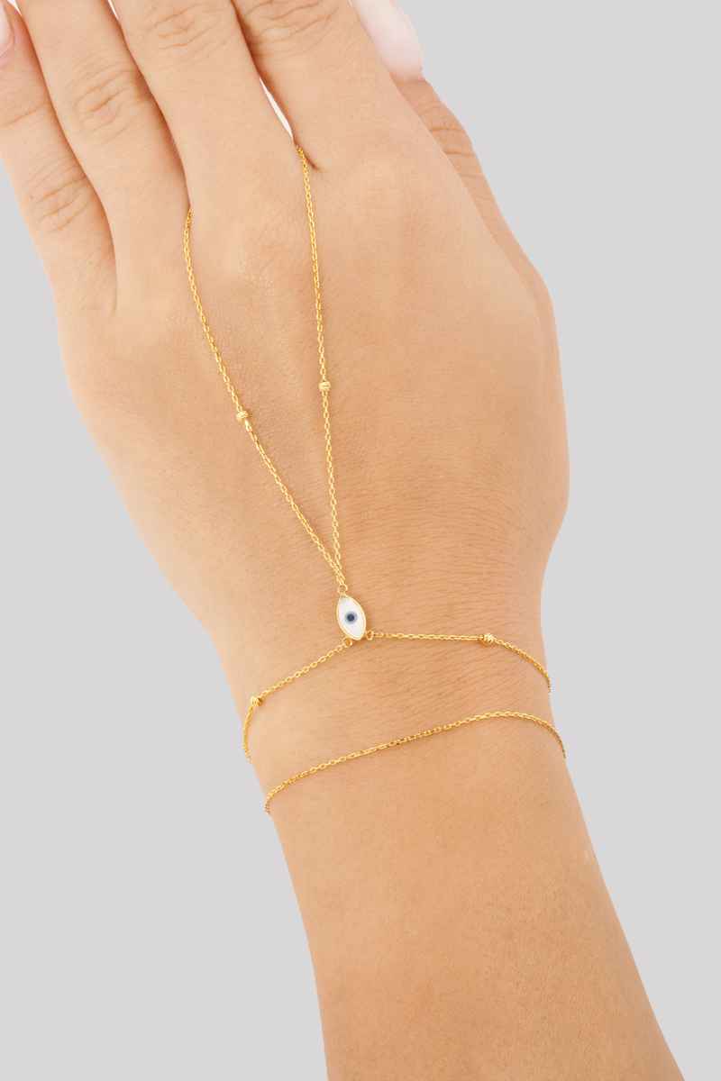 Eclat blue eye gold hand chain