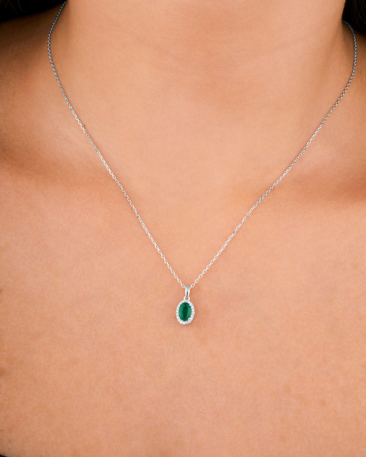 Diana Oval Emerald Necklace