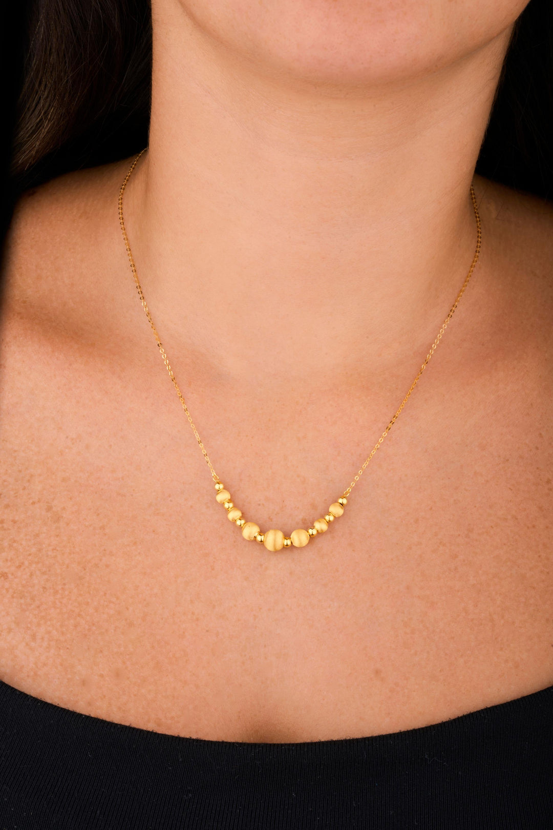 IRIS Matt Balls Gold Necklace