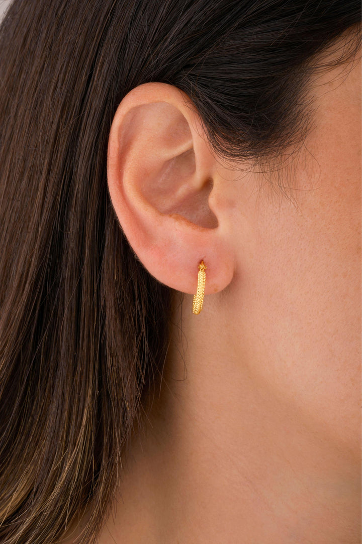 IRIS Cracked Gold Earring