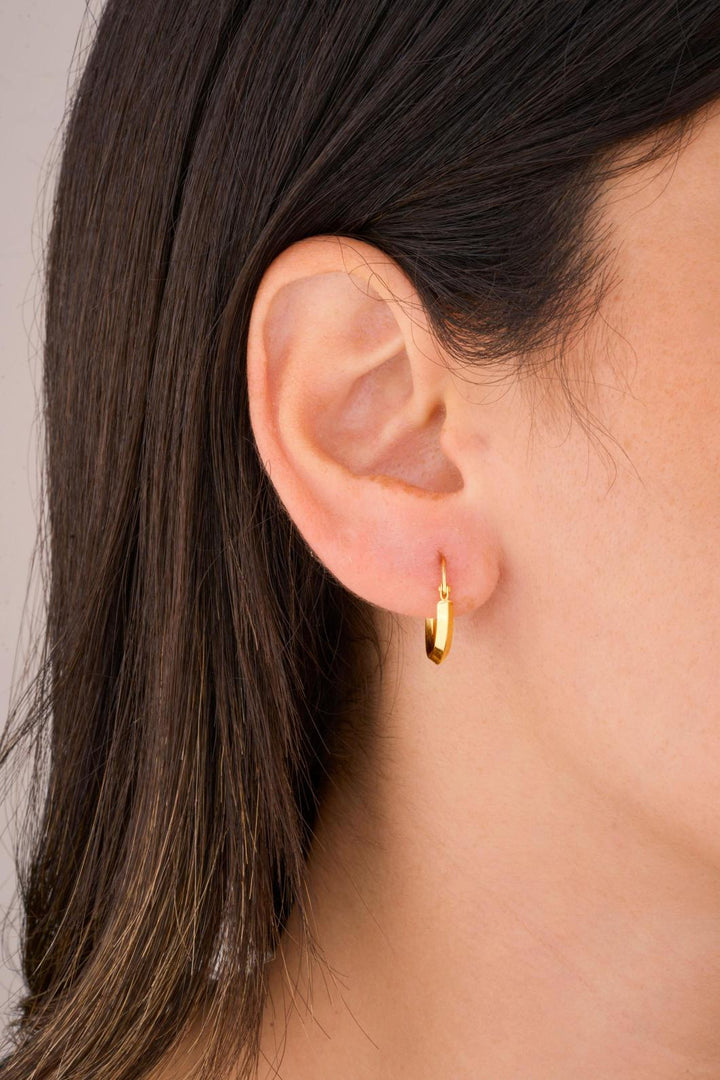 IRIS Flat Gold Earring