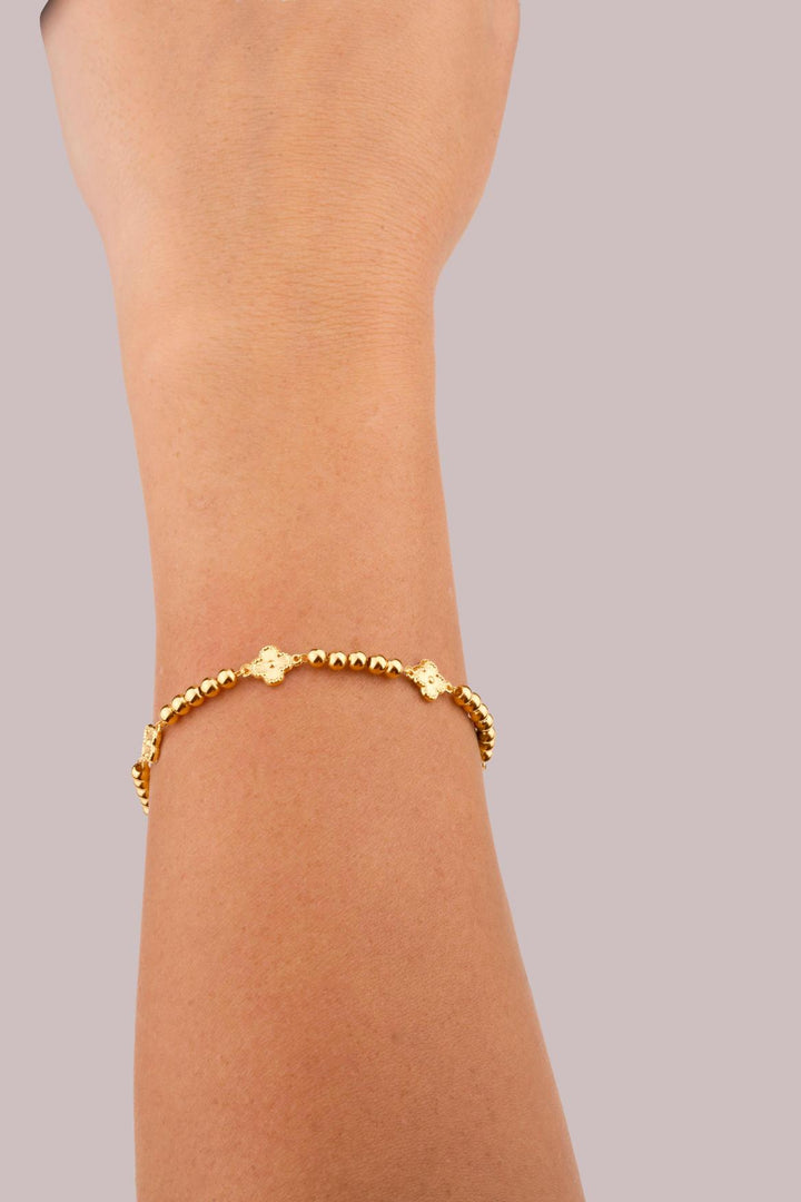 Iris Clovers Gold Bracelet