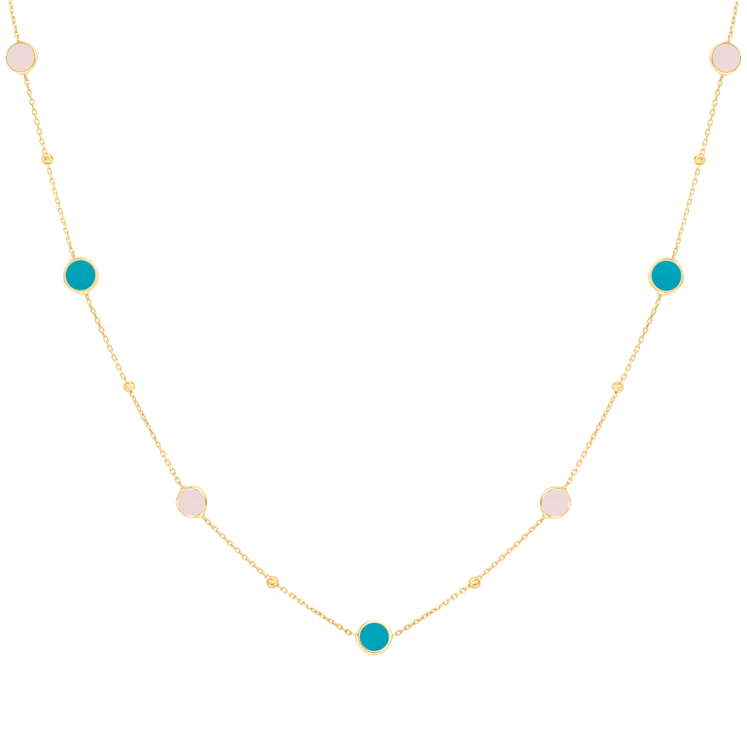 Eclat seven circles gold necklace