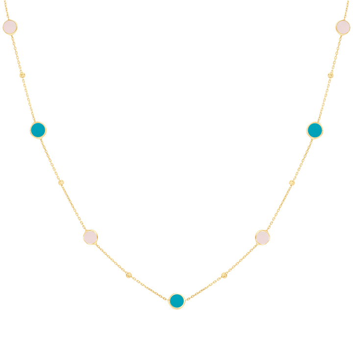 Eclat seven circles gold necklace