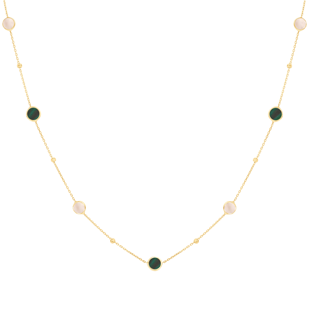 Eclat seven circles gold necklace