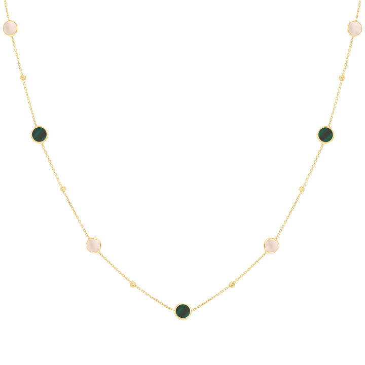 Eclat seven circles gold necklace
