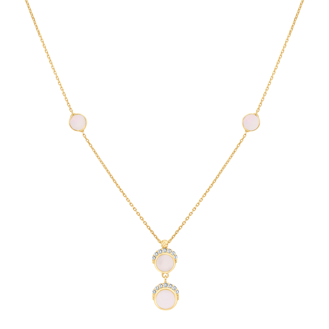 Eclat four circles with stones gold necklace