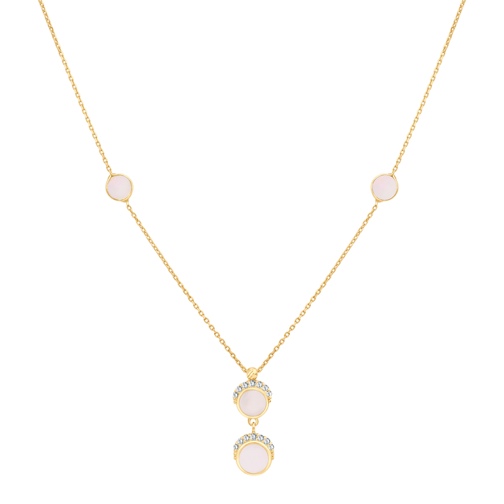 Eclat four circles with stones gold necklace