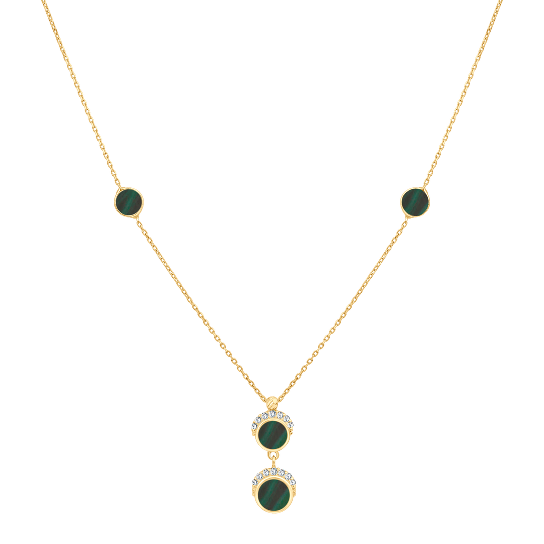 Eclat four circles with stones gold necklace