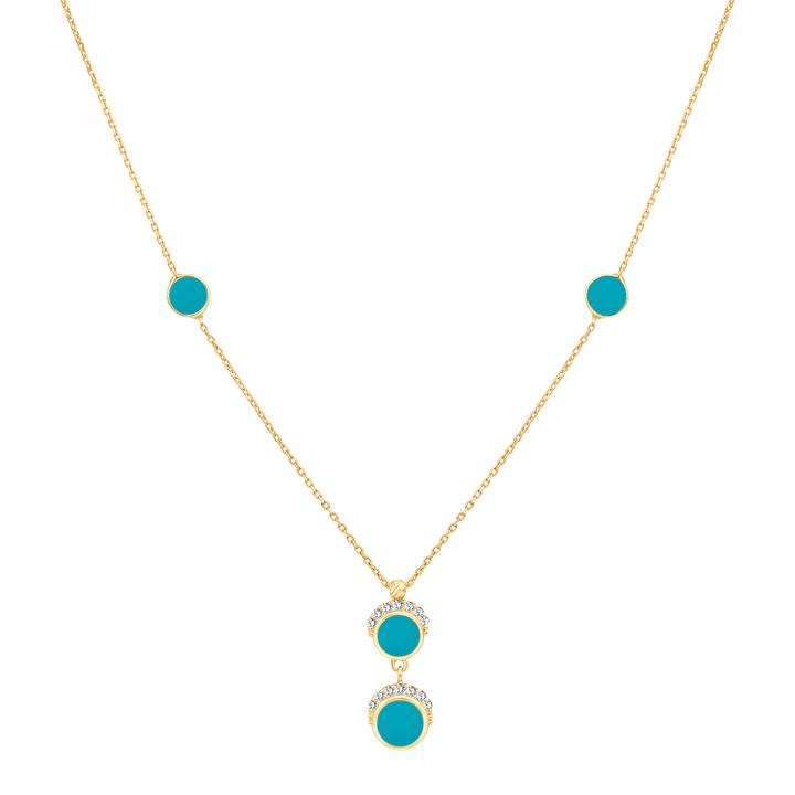 Eclat four circles with stones gold necklace