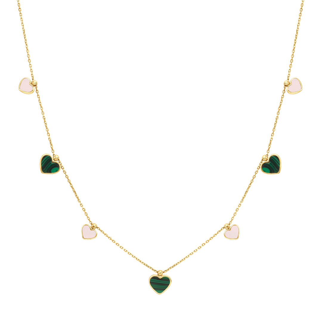 Eclat seven hearts gold necklace