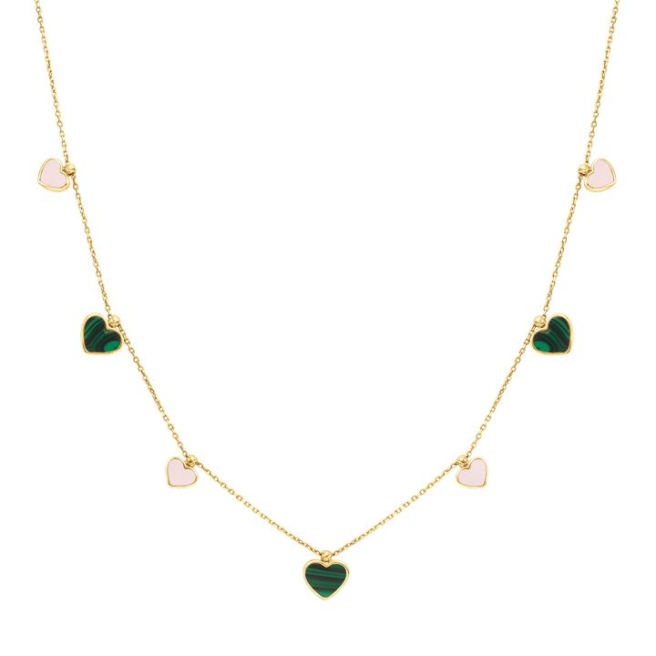Eclat seven hearts gold necklace