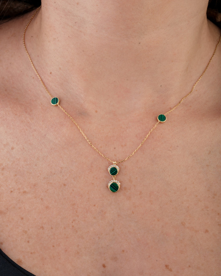 Eclat four circles with stones gold necklace