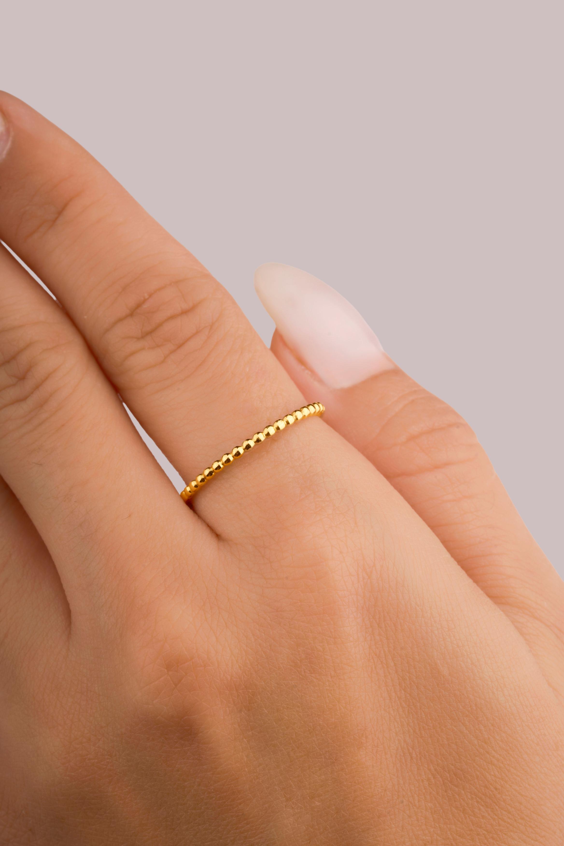 IRIS Striped Gold Ring