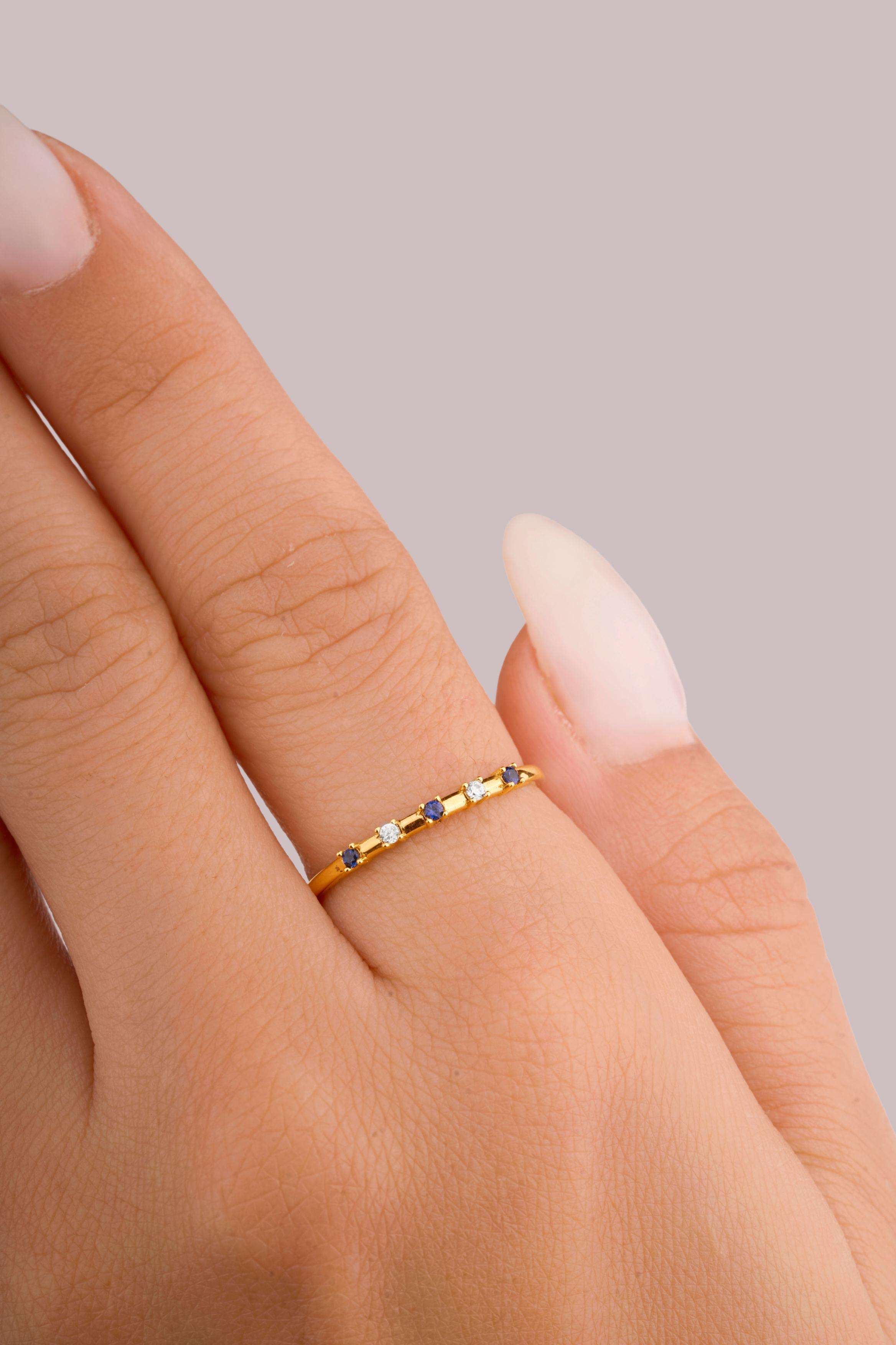 IRIS Mix Stones Gold Ring