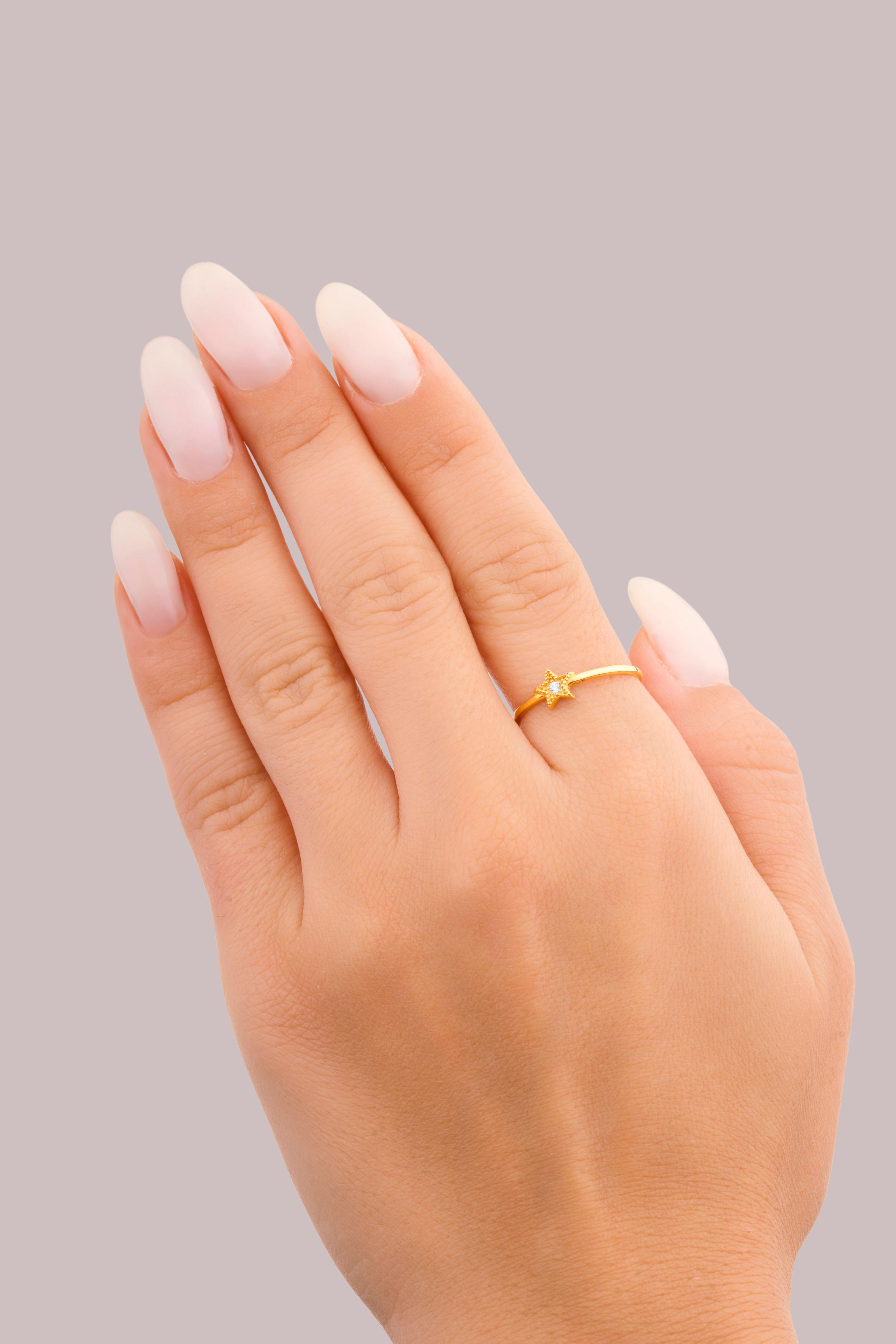 IRIS Starfish Stone Gold Ring