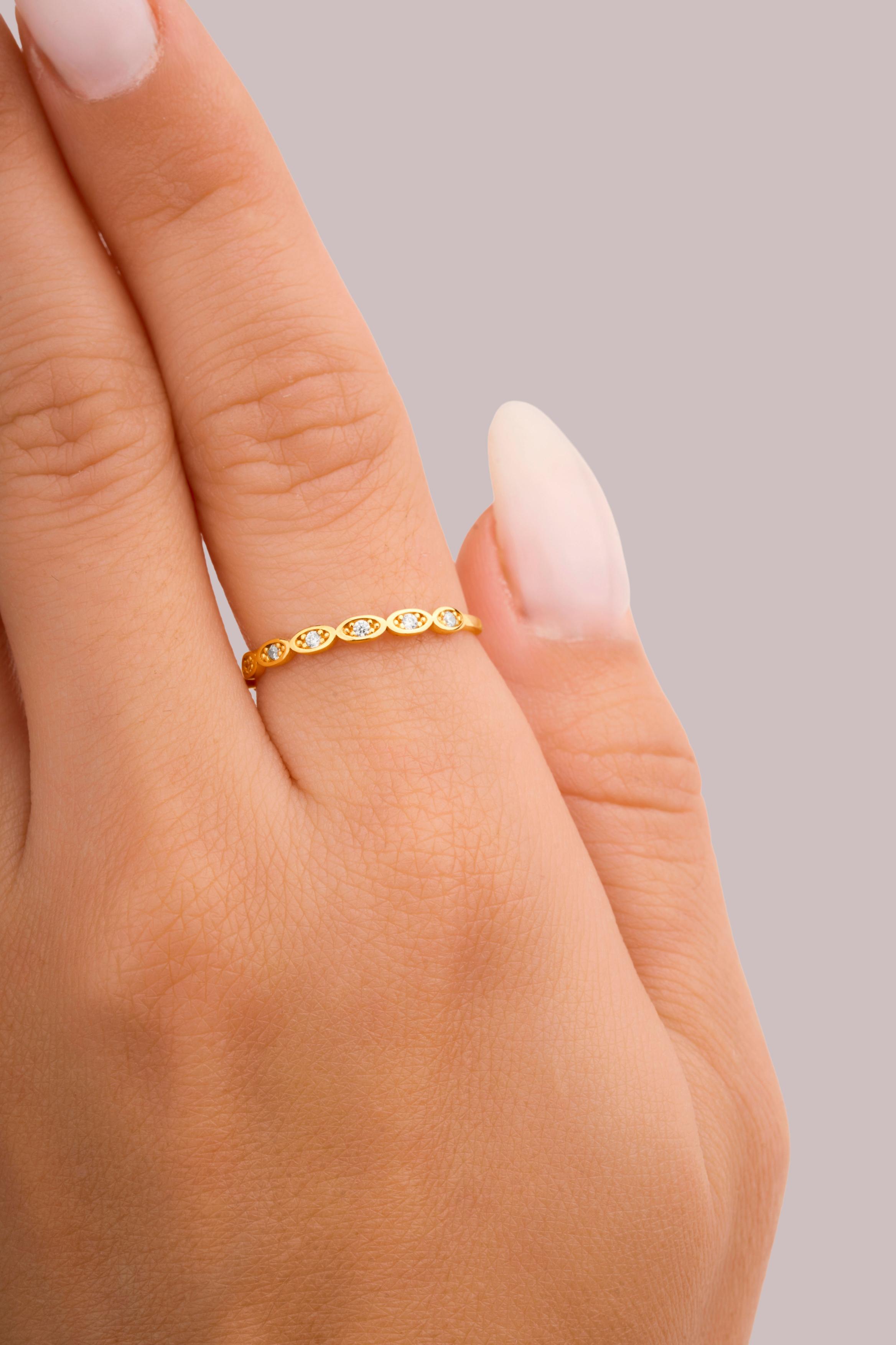 IRIS Shinny Beads Gold Ring