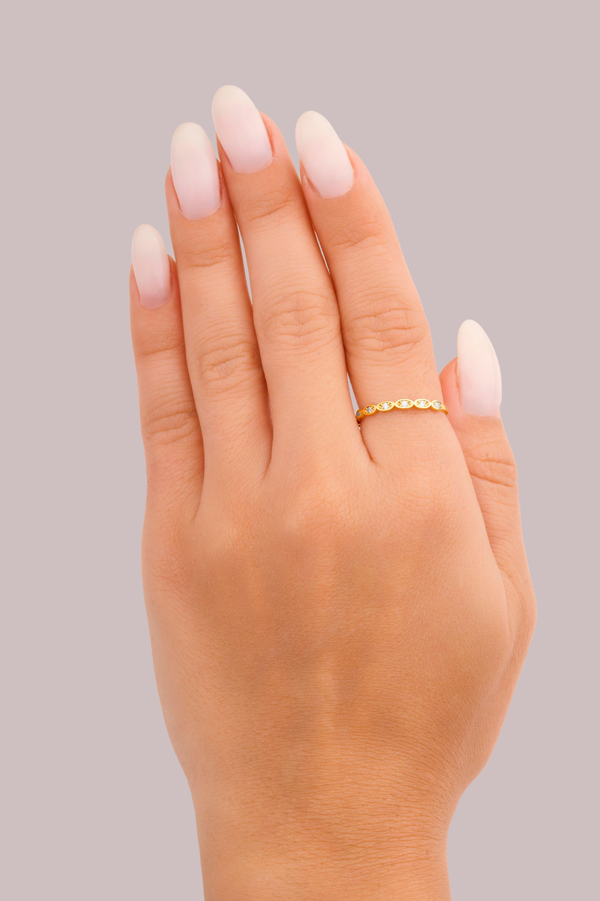IRIS Shinny Beads Gold Ring